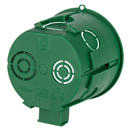 Подрозетник Systeme Electric под бетон и кирпич 68x60 мм с лапками IP30 цвет зеленый