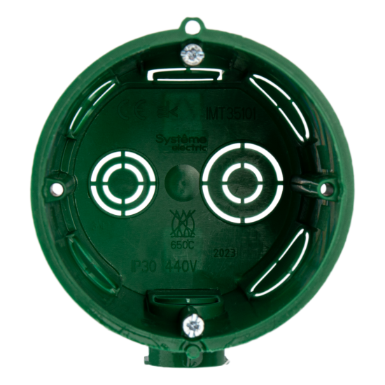 Подрозетник Systeme Electric под бетон и кирпич 68x60 мм с лапками IP30 цвет зеленый