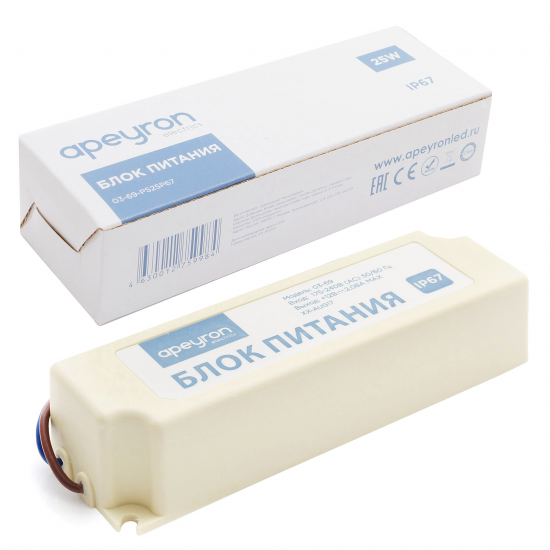 Блок питания влагозащищенный 12 В 25Вт IP67