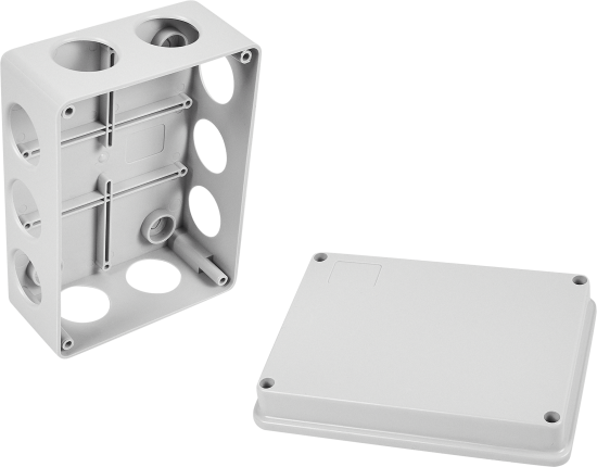 Распределительная коробка открытая Lexman 150x110x70 мм 6 вводов IP55 цвет серый