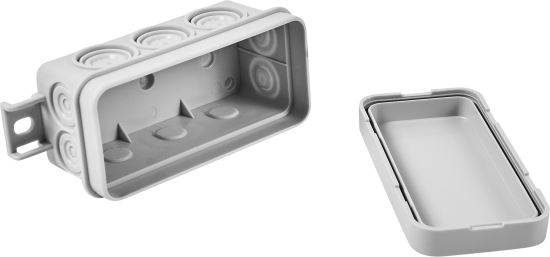 Распределительная коробка открытая Lexman 90x42x40 мм 6 вводов IP55 цвет серый