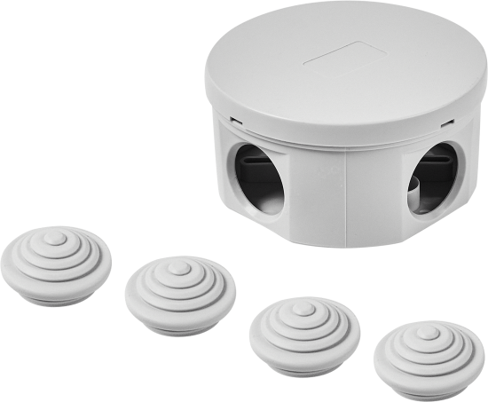 Распределительная коробка открытая Lexman D80x40 мм 4 ввода IP55 цвет серый