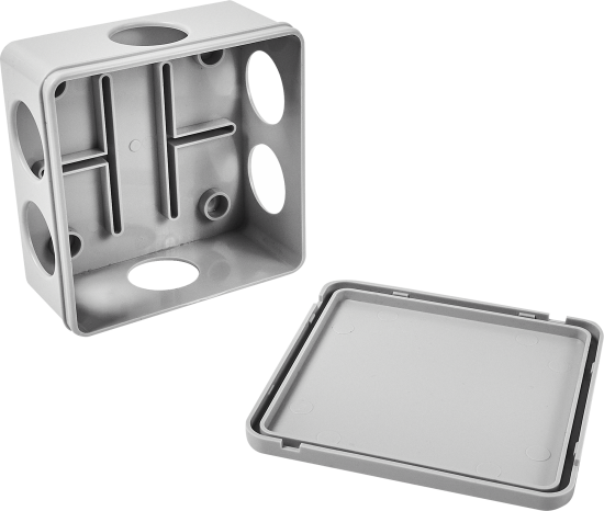 Распределительная коробка открытая Lexman 100x100x55 мм 6 вводов IP55 цвет серый