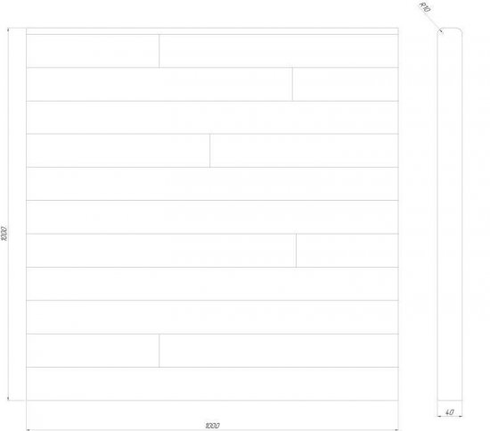 Площадка лестничная сращенная лиственница сорт АВ 40x1000x1000 мм