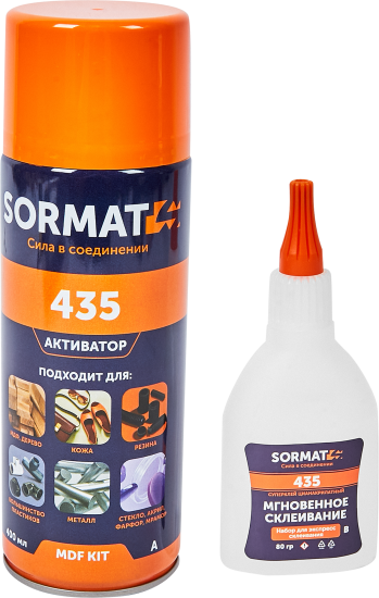 Клей универсальный Sormat MDF KIT 435 80 гр + 400 мл