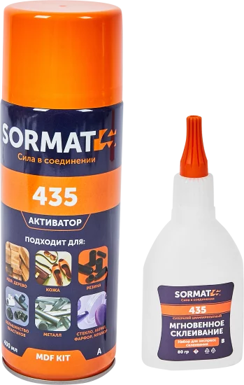 Клей универсальный Sormat MDF KIT 435 80 гр + 400 мл