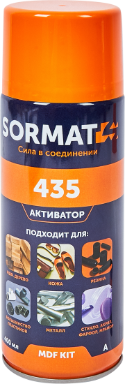 Суперклей - набор для экспресс склеивания Sormat MDF KIT 435 80 гр + 400 мл