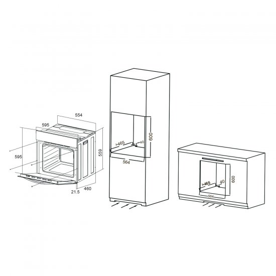 Электрический духовой шкаф ORE VA60 59.5x59.5x51.5 см цвет серебристый