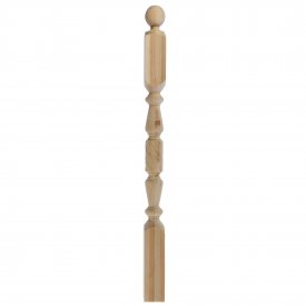 Столб лестничный сращенный лиственница сорт Экстра витой 90x90x1200 мм