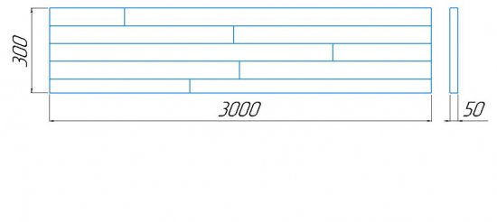 Тетива сращенная лиственница сорт АВ 50x300x3000 мм