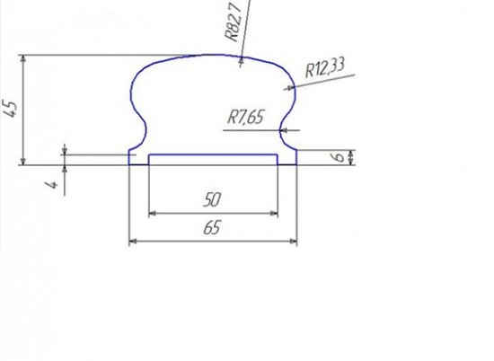 Поручень фигурный сращенный лиственница сорт АВ 45x65x3000 мм