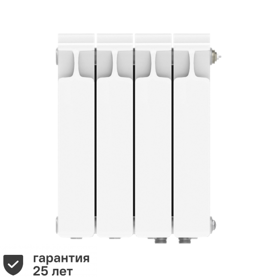 Радиатор секционный Rifar Monolit 350/100 биметалл 4 секции нижнее правое подключение цвет белый