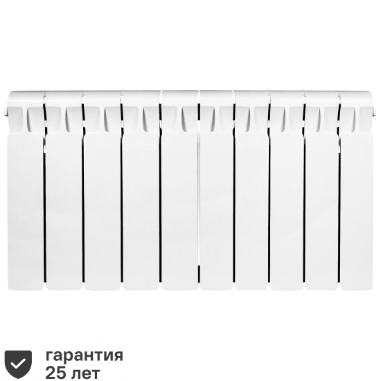 Радиатор секционный Rifar Monolit 350/100 биметалл 10 секций нижнее правое подключение цвет белый