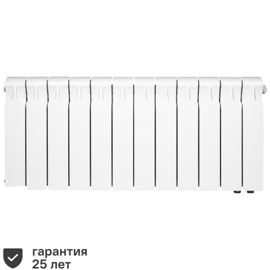 Радиатор секционный Rifar Monolit 350/100 биметалл 12 секций нижнее правое подключение цвет белый