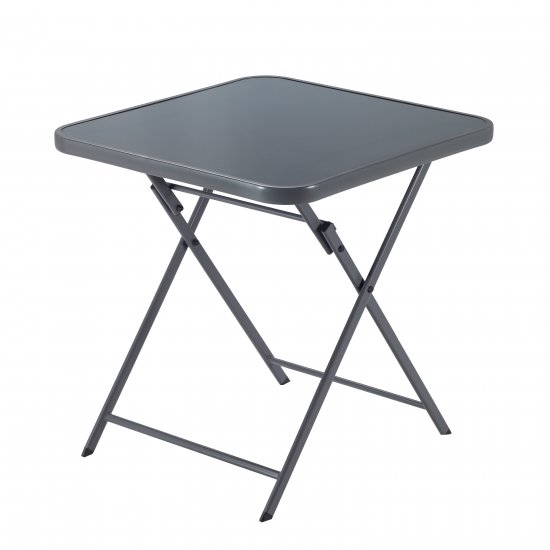 Стол садовый квадратный Naterial Emys Origami складной 70x70x72 см сталь/стекло темно-серый