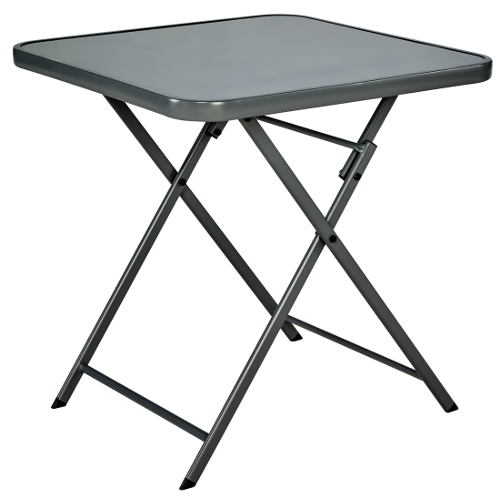Стол садовый квадратный Naterial Emys Origami складной 70x70x72 см сталь/стекло темно-серый