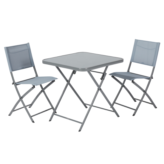 Стол садовый квадратный Naterial Emys Origami складной 70x70x72 см сталь/стекло темно-серый