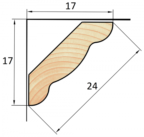 Галтель деревянная сращенная ГС-24 7x24x2200 мм хвоя Экстра
