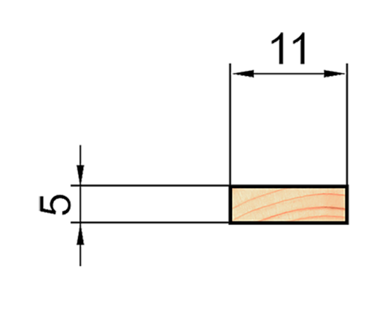 Рейка сращенная 5x11x2200 мм хвоя сорт Экстра прямая