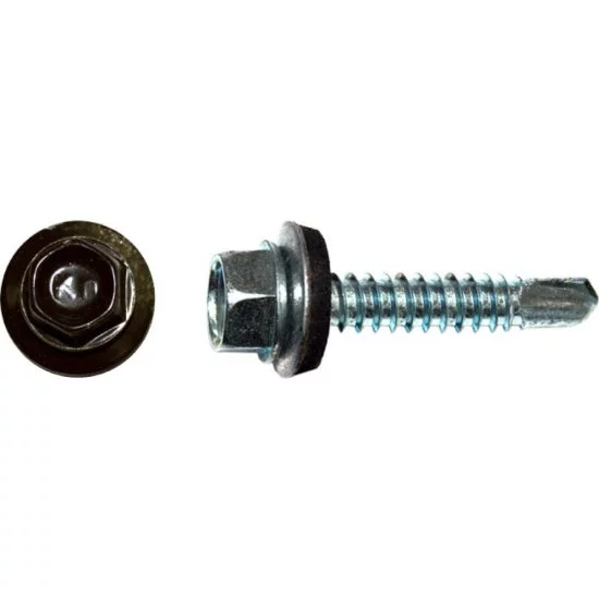 Кровельный саморез КРЕП-КОМП 5,5x25 RAL8019 серо-коричневый 3000 шт.