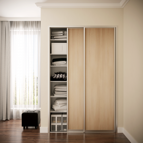 Дверь-купе Spaceo 2255x804 мм высота проема 2300 мм ЛДСП цвет акация светлая