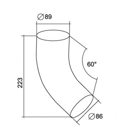 Колено трубы Grand Line металлическое d90 мм 60° белое RAL 9003