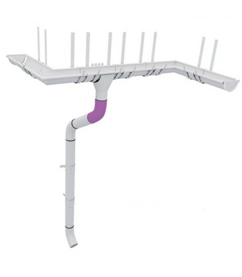 Колено трубы Grand Line металлическое d90 мм 60° белое RAL 9003