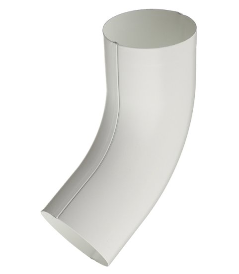 Колено трубы Grand Line металлическое d90 мм 60° белое RAL 9003