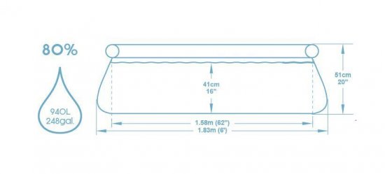 Бассейн надувной круглый Bestway 57392 BW 183x183x51 см 940 л