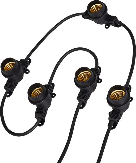 Гирлянда белт-лайт из лампочек Uniel электрическая 220 В 10 м под 40 ламп Е27 цвет черный, лампы не входят в комплект