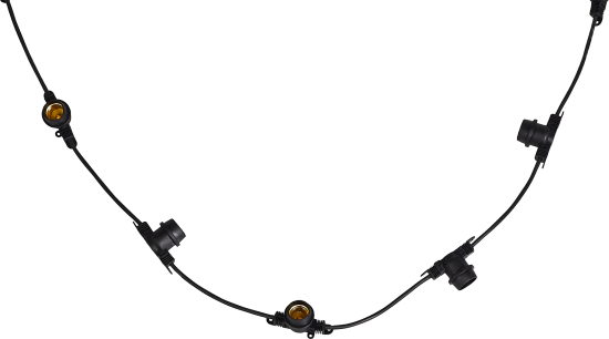 Гирлянда белт-лайт из лампочек Uniel электрическая 220 В 10 м под 40 ламп Е27 цвет черный, лампы не входят в комплект