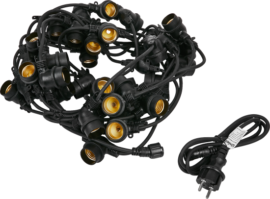 Гирлянда белт-лайт из лампочек Uniel электрическая 220 В 10 м под 40 ламп Е27 цвет черный, лампы не входят в комплект