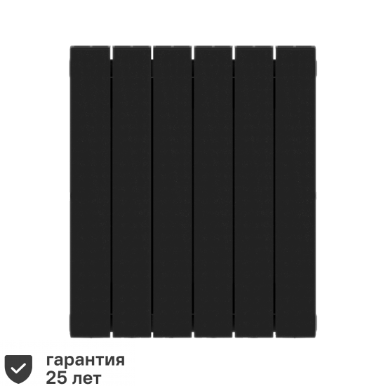 Радиатор секционный Rifar Supremo S50006RAL9005 500/90 6 секций боковое подключение биметалл черный