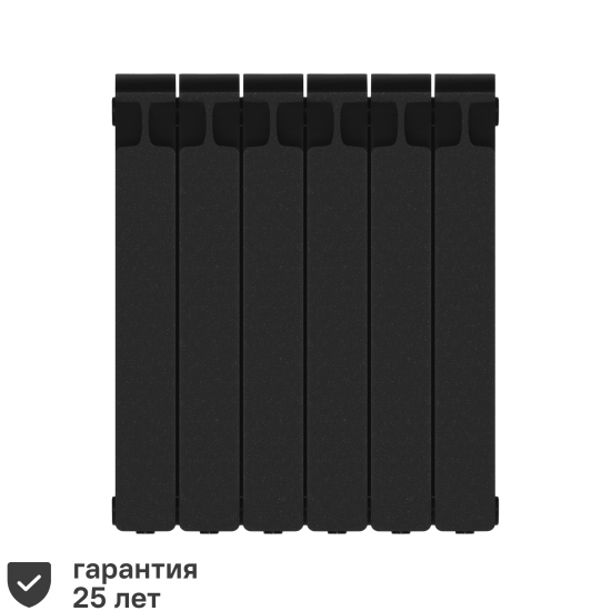 Радиатор секционный Rifar Monolit M50006RAL9005 500/100 6 секций боковое подключение биметалл черный