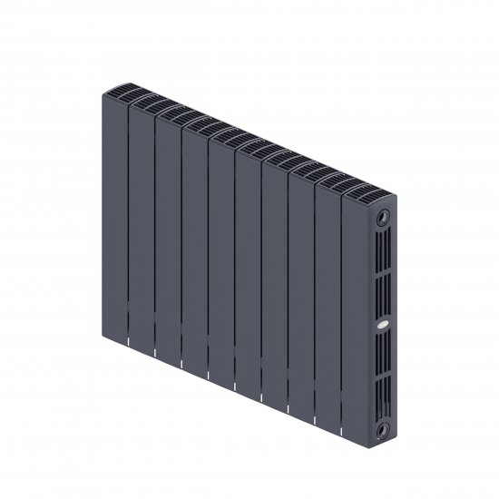 Радиатор секционный Rifar Supremo S50010RAL7012 500/90 10 секций боковое подключение биметалл серый