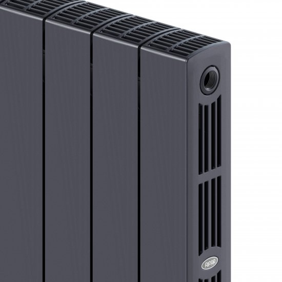 Радиатор секционный Rifar Supremo S50010RAL7012 500/90 10 секций боковое подключение биметалл серый