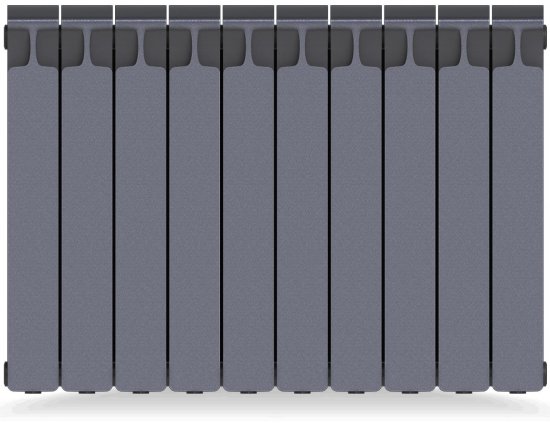 Радиатор секционный Rifar Monolit M50010RAL7012 500/100 10 секций боковое подключение биметалл серый