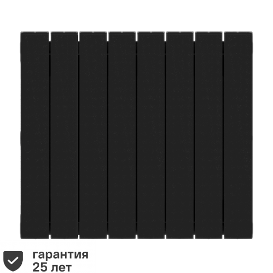 Радиатор секционный Rifar Supremo S50008RAL9005 500/90 8 секций боковое подключение биметалл черный
