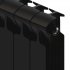 Радиатор секционный Rifar Monolit M50004RAL9005 500/100 4 секции боковое подключение биметалл черный