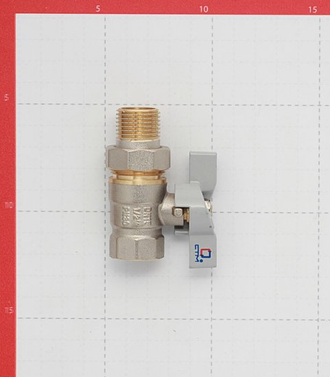 Кран шаровой латунный СТМ 1/2 ВР(г) х 1/2 НР(ш) бабочка с полусгоном прямой