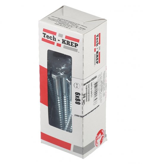 Болт сантехнический 6х80 мм DIN 571 оцинкованный (30 шт.)