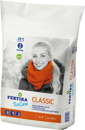 Противогололедный реагент Fertika icecare classic 10 кг