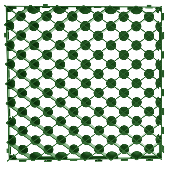 Газонная решётка 60x60 см С250 пластик цвет зелёный