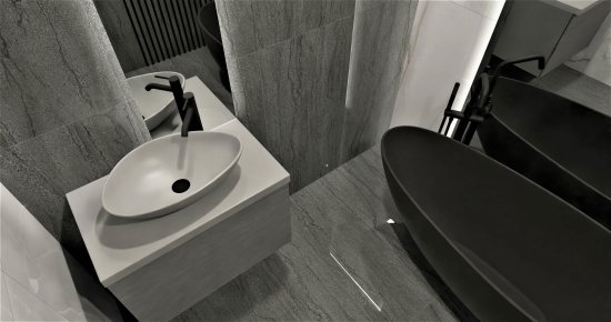 Столешница для ванной Scandi SC-80MS 80x4x47 см, искусственный камень, цвет матовый графит