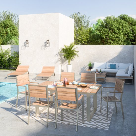 Стол садовый Naterial Menorca 180x100 см алюминий