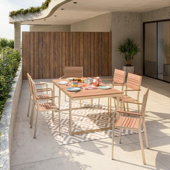 Стол садовый Naterial Menorca 180x100 см алюминий