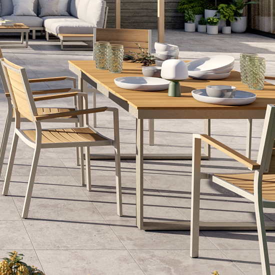 Стол садовый Naterial Menorca 180x100 см алюминий