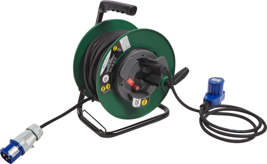 Удлинитель на катушке Electraline 2 розетки с заземлением 3x1.5 мм 25 м цвет черный