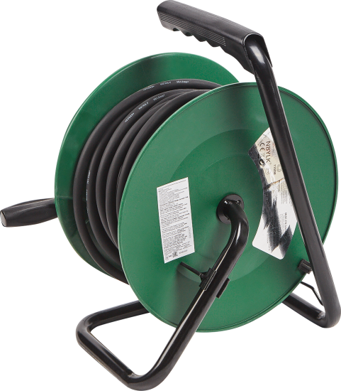 Удлинитель на катушке Electraline 2 розетки с заземлением 3x1.5 мм 25 м цвет черный