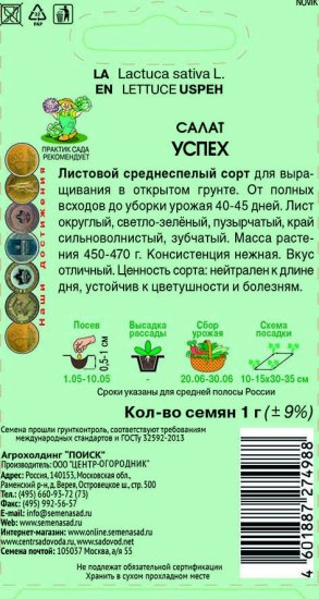 Семена Салат «Успех»